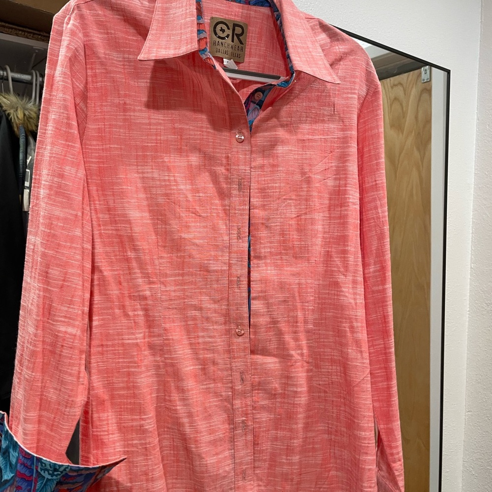 CR Ranchwear Coral Button Down Shirt